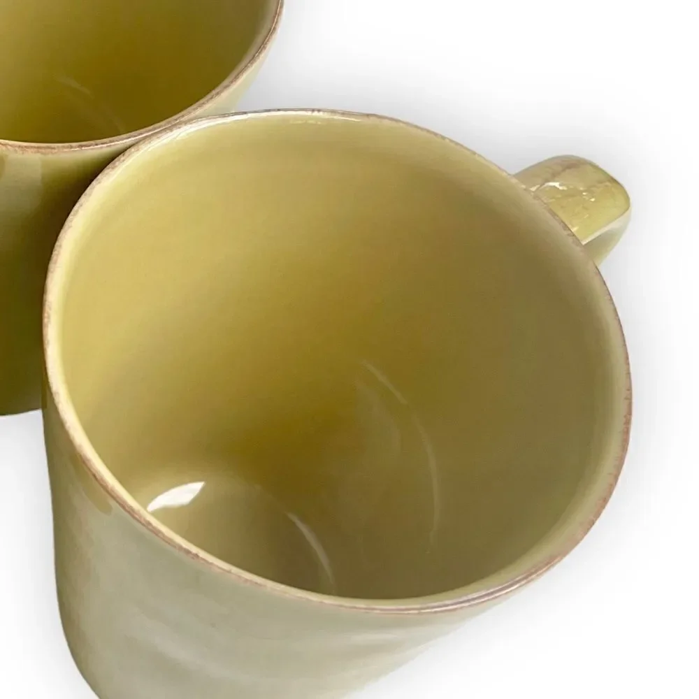Crate&Barrel Marin Green Coffee Cup Mug Set of 3